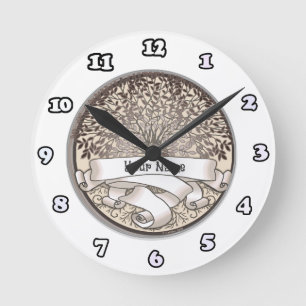 Horloge Ronde Arbre généalogique de la famille Crimson Nom de fa