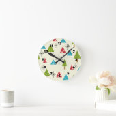 Horloge Ronde Arbres de Noël modernes du milieu du siècle (Maison)