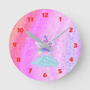 Horloge ronde arc-en-ciel