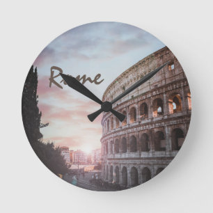 Horloge Ronde Architecture antique Rome coucher de soleil ville