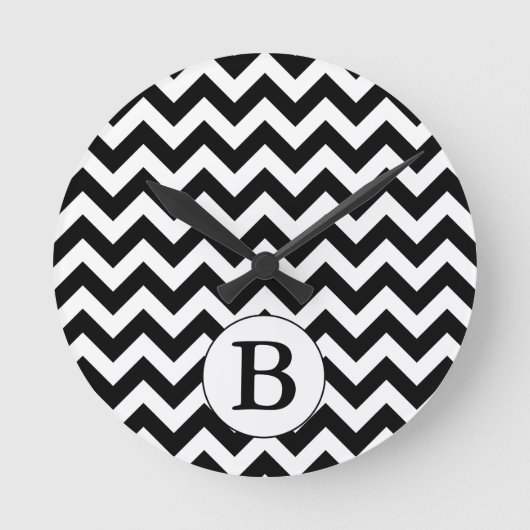 Horloge Ronde Architecture de Custom monogrammed Large Black Che (Recto)