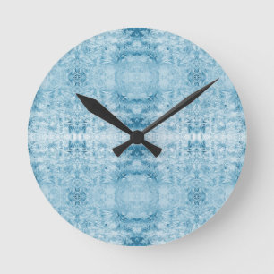 Horloge Ronde Arctic Pulse   Motif de plume bleu et blanc