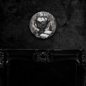 Horloge Ronde Argent Steampunk Cauldron Spellbooks et Potions