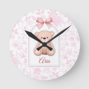 Horloge Ronde Aria Conception personnalisée d'ours en peluche