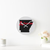 Horloge Ronde Arkansas Texte rouge (Maison)