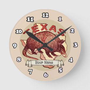 Horloge Ronde Armadillo du Texas