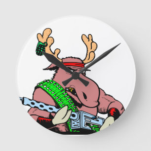 Horloge Ronde Arme-machine rambo à orignal dur