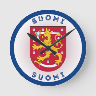 Horloge Ronde Armoiries de Finlande de forme circulaire