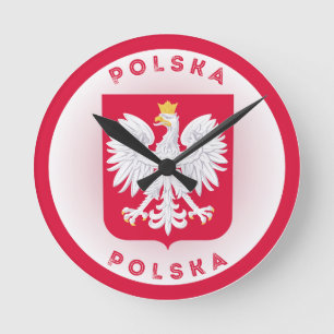 Horloge Ronde Armoiries de la Pologne en forme de cercle
