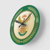 Horloge Ronde Armoiries de l'Afrique du Sud (Angle)