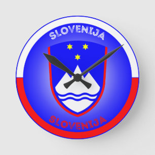Horloge Ronde Armoiries de Slovénie en forme de cercle