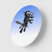 Horloge Ronde Arrière - plan Black Flying Robot Blue Sky (Angle)