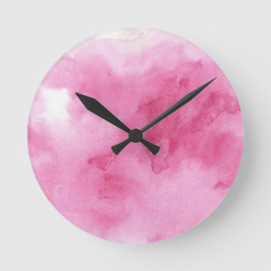 Horloge Ronde arrière - plan coloré d'aquarelle pour vos 2