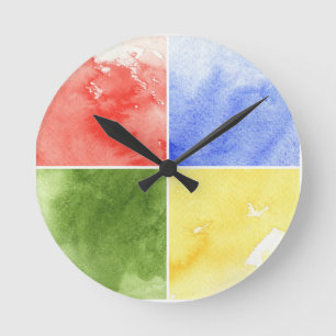 Horloge Ronde arrière - plan coloré d'aquarelle pour votre