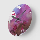 Horloge Ronde Arrière - plan d'aquarelle violet (Angle)