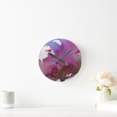 Horloge Ronde Arrière - plan d'aquarelle violet (Maison)