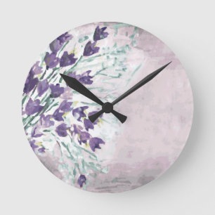 Horloge Ronde Arrière - plan grunge d'aquarelle avec des cloche