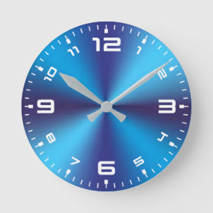 Horloge Ronde Arrière - plan métallique bleu-36361
