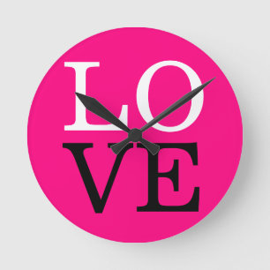 Horloge Ronde Arrière - plan rose Mariage d'amour