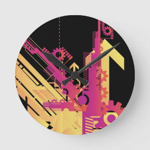 Horloge Ronde Arrière - plan tramé technique 7