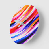Horloge Ronde Art Abstrait aux couleurs vives (Angle)