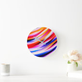 Horloge Ronde Art Abstrait aux couleurs vives (Maison)