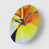 Horloge Ronde Art abstrait de Frangipani d'aquarelle tropicale (Angle)