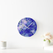 Horloge Ronde Art Abstrait moderne Bleu (Maison)