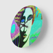 Horloge Ronde Art Abstrait original (Angle)