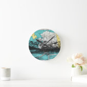 Horloge Ronde Art carte de l'Alaska (Maison)