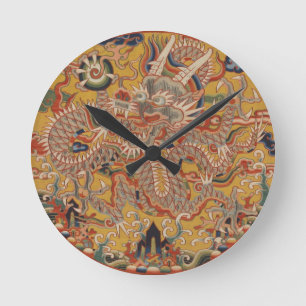 Horloge Ronde Art chinois asiatique impérial de dragon de Ming