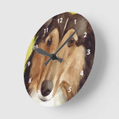 Horloge Ronde Art Collie (Angle)