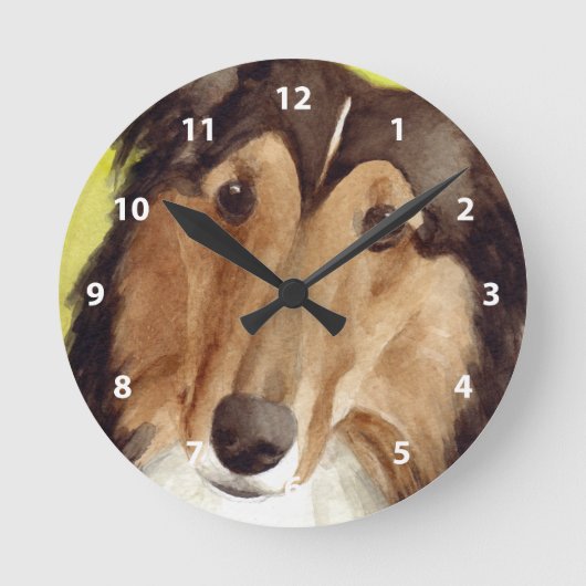 Horloge Ronde Art Collie (Recto)