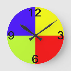 Horloge Ronde Art de bloc coloré