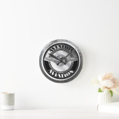 Horloge Ronde Art de l'aviation vintage (Maison)