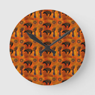 Horloge Ronde Art de l'ours du sud-ouest
