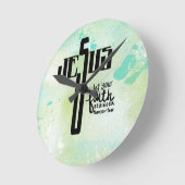 Horloge Ronde Art de mot Jésus (Angle)