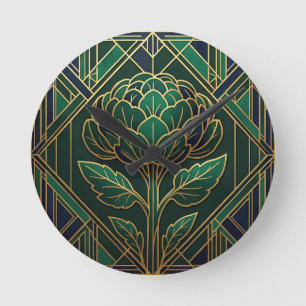 Horloge Ronde Art Déco Artichaut