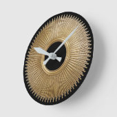 Horloge ronde Art Déco Sunburst (Angle)