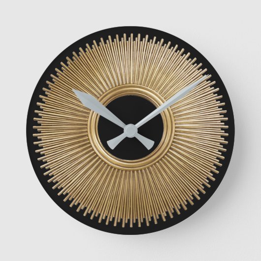 Horloge ronde Art Déco Sunburst (Recto)