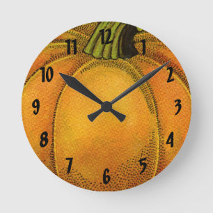 Horloge Ronde Art d'étiquette de boîte de conserve vintage, légu