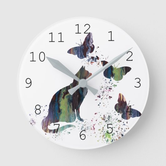 Horloge Ronde Art du chat (Recto)