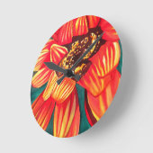 Horloge Ronde Art floral du désert de Gazania par Sacha Grossel (Angle)