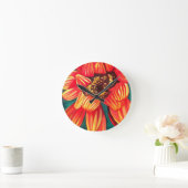 Horloge Ronde Art floral du désert de Gazania par Sacha Grossel (Maison)