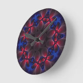 Horloge Ronde Art fractal numérique violet (Angle)