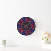 Horloge Ronde Art fractal numérique violet (Maison)