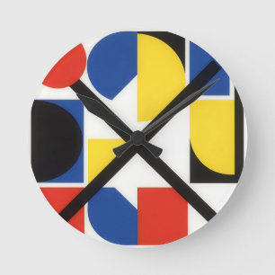 Horloge Ronde Art géométrique Bauhaus Suprématiste audacieux