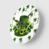Horloge Ronde Art irlandais de shamrock (Angle)