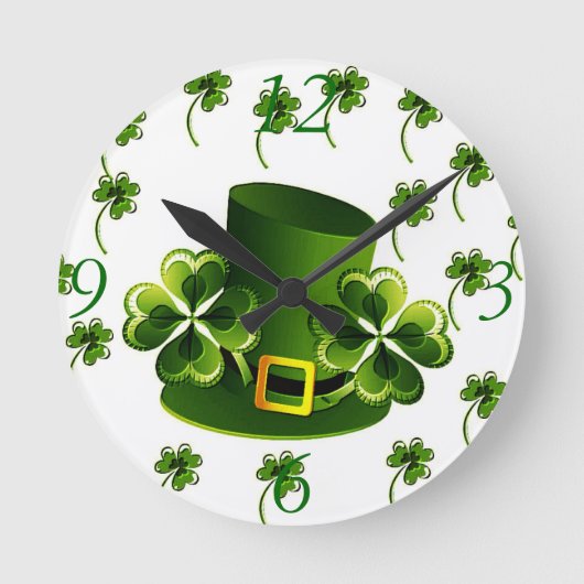 Horloge Ronde Art irlandais de shamrock (Recto)