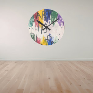 Horloge Ronde ART IS LIFE expressions colorées excitant enfants